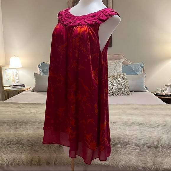 CABI Pink Orange S Tunic Sheer Top Dress 2 Layers Sleeveless Scoop Neck Flowing - Picture 3 of 15